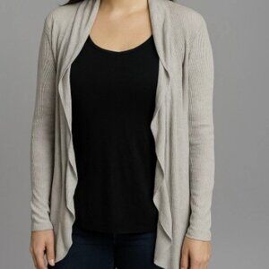 A New Day S Gray Open Front Cardigan Sweater Viscose Nylon Modal